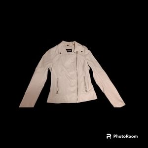 Guess Women's Faux Leather Jacket in Cream